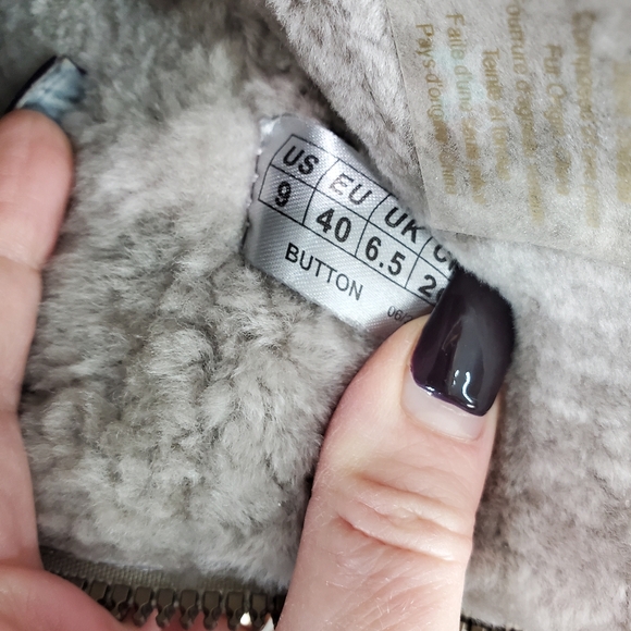 New Free People x Cougar Taupe Suede Leather Cozy Boots Sheep Shearling SZ 9 - Picture 8 of 16